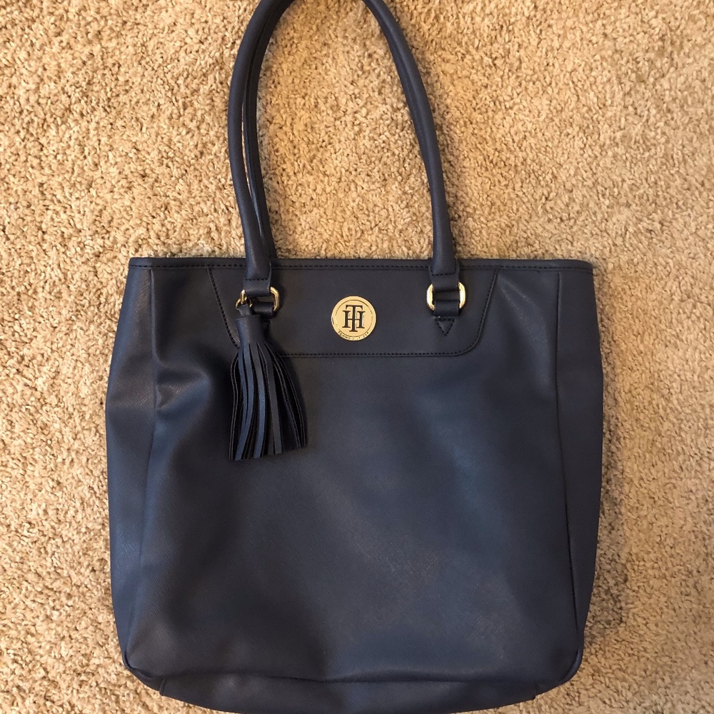 Tommy Hilfiger Navy Tote with Tassel